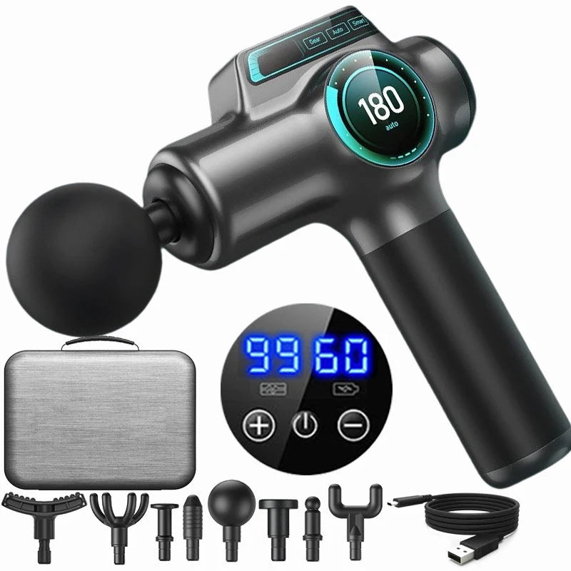 Pistolet de massage musculaire professionnel à 99 vitesses – Appareil de massage par percussion ultra-précis pour la récupération physique du cou, du dos et du corps entier