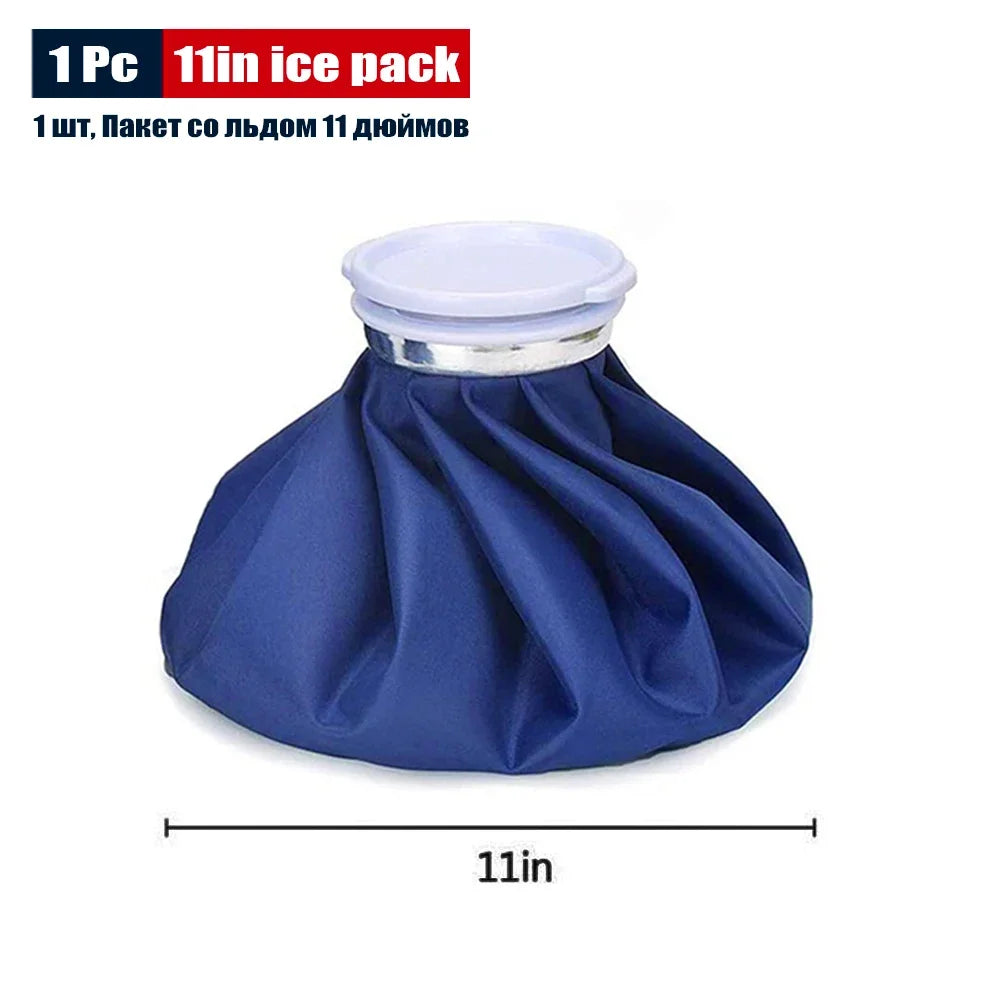 Bolsa de hielo reutilizable con banda de sujeción: Paquete de terapia de frío y calor para rodilla y tobillo | Recuperación deportiva y alivio del dolor, tamaños de 6"/9"/11"
