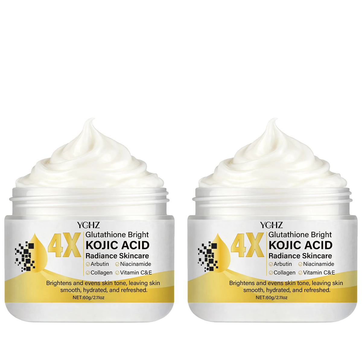 Crema facial de ácido kójico: Iluminadora, correctora de manchas oscuras e hidratante | Día y noche | 60 g