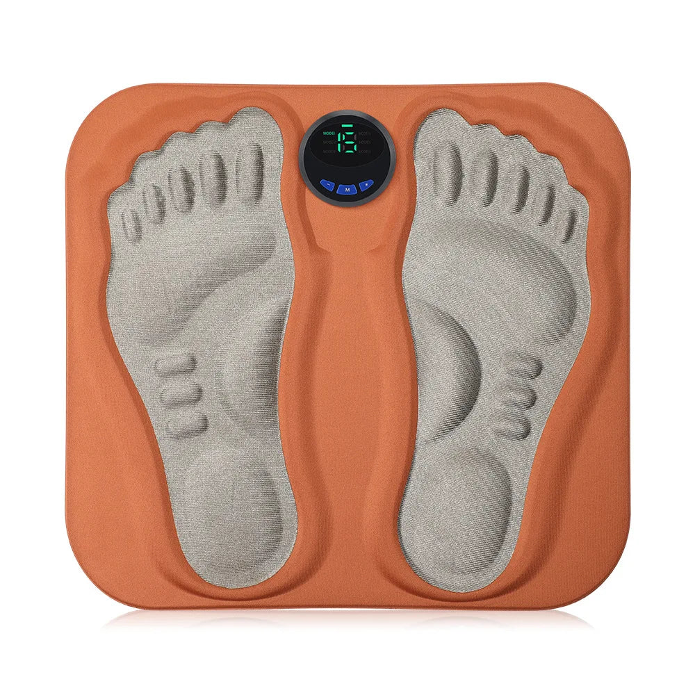 Almohadilla de masaje de pies 3D EMS y TENS – Estimulador muscular eléctrico para piernas, 6 modos, 15 niveles | Cojín plegable para la circulación sanguínea y la relajación