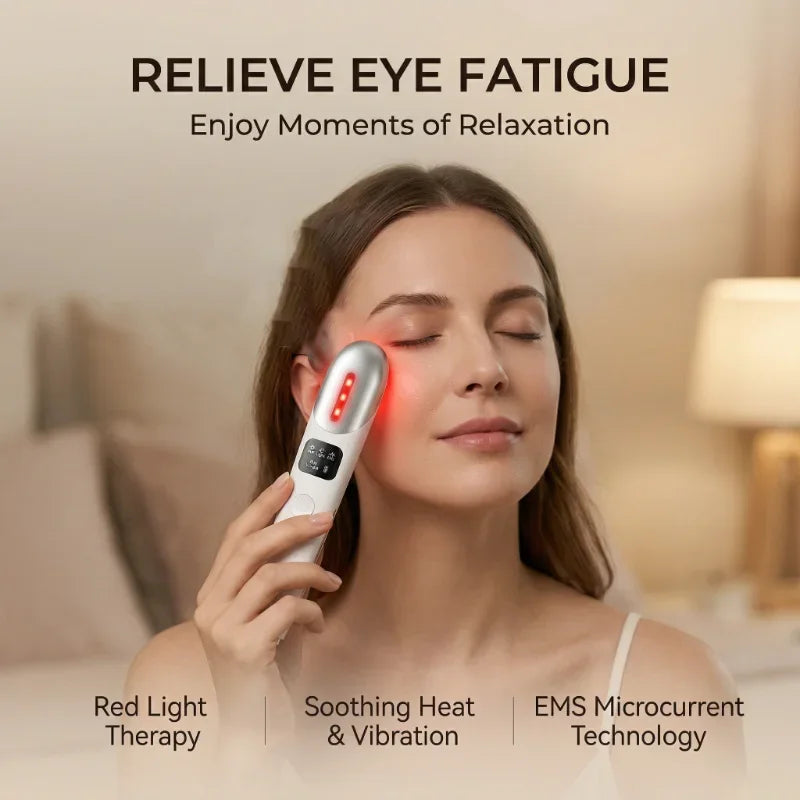 EMS-Mikrostrom-Gesichtsliftungsgerät – Rotlicht-Gesichts-Zauberstab für Augen, Hals & Gesicht | Hautstraffendes, Anti-Falten & Lifting-Beauty-Tool