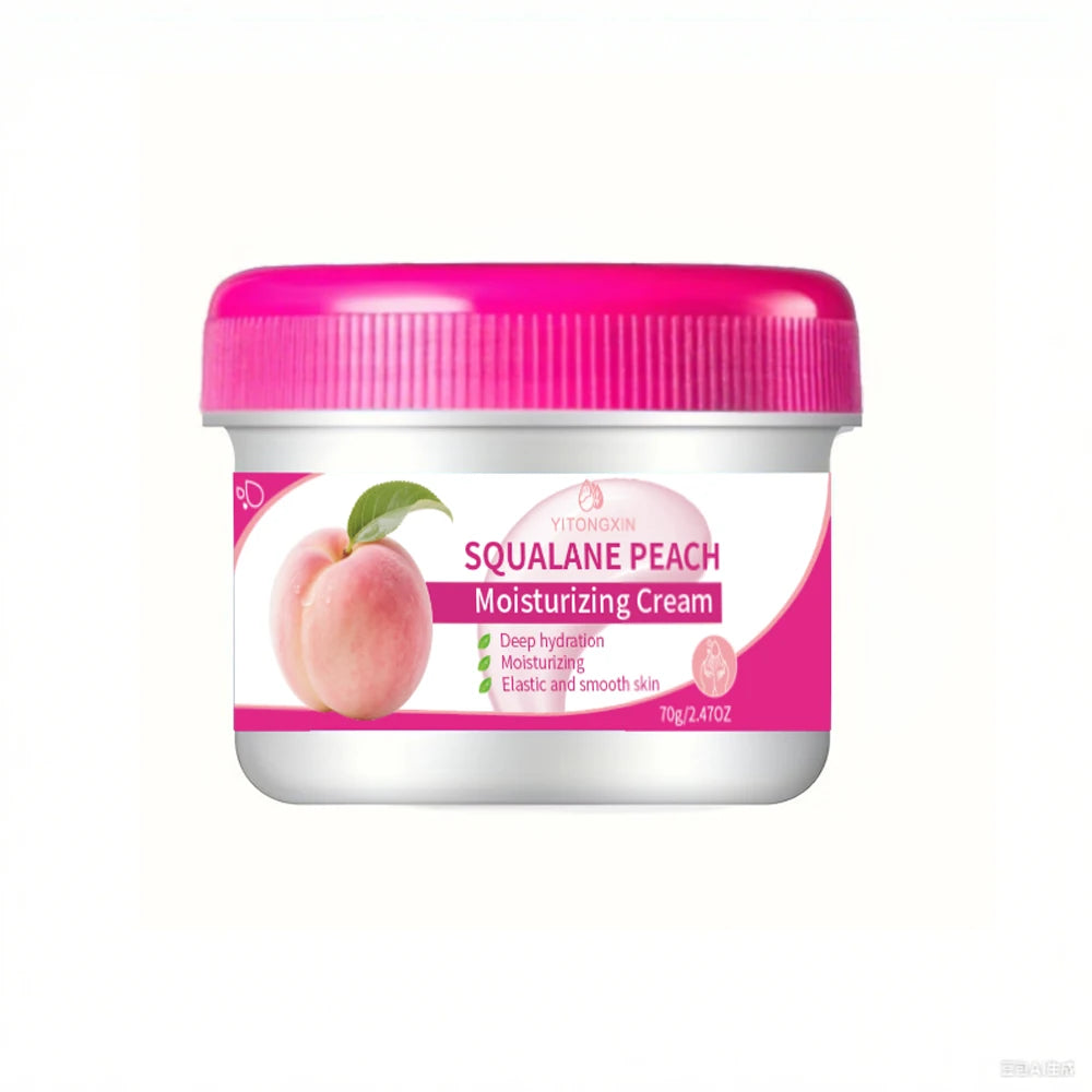 Squalane Peach Feuchtigkeitscreme 70g – Tiefenwirksame Feuchtigkeit für trockene, rissige Hände & Füße | Pflanzliche Squalane-Reparaturformel
