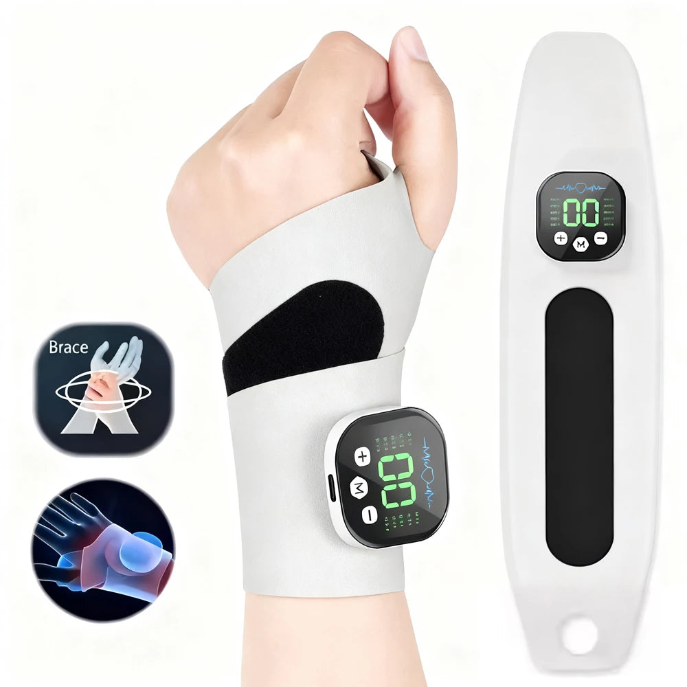 EMS Elektrisches Hand- & Handgelenk-Massagegerät – 10 Modi, Vibration & USB wiederaufladbar | Kabellose Handgelenkbandage zur Linderung von Muskelermüdung