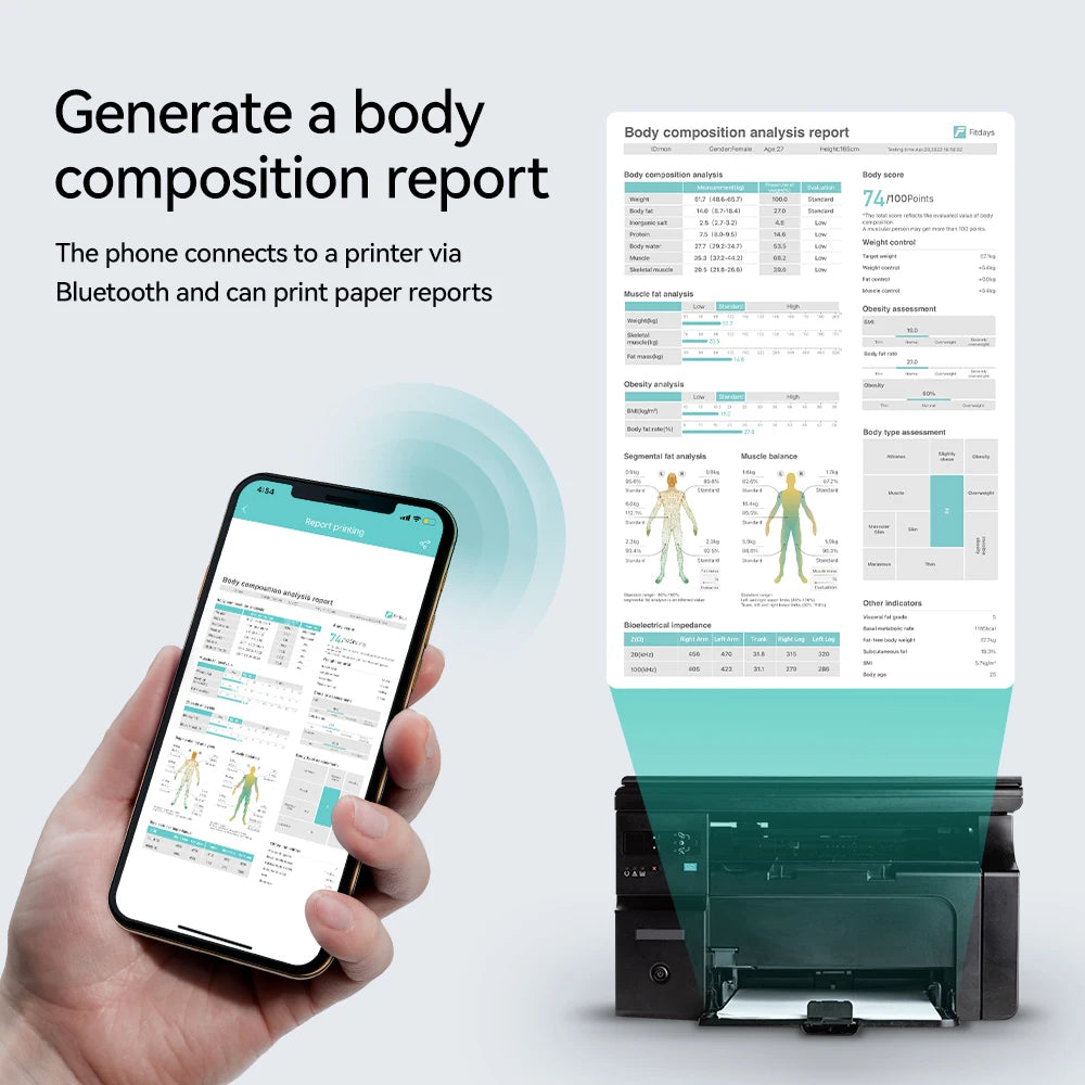 Smarte 8-Elektroden-Körperanalysewaage – digitale elektronische Waage für Körperfett, Wasser, Muskelmasse & BMI
