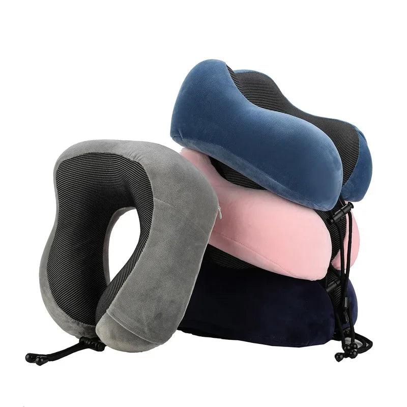 Oreiller de voyage en mousse à mémoire de forme en U – Confort de voyage, soutien cervical et massage