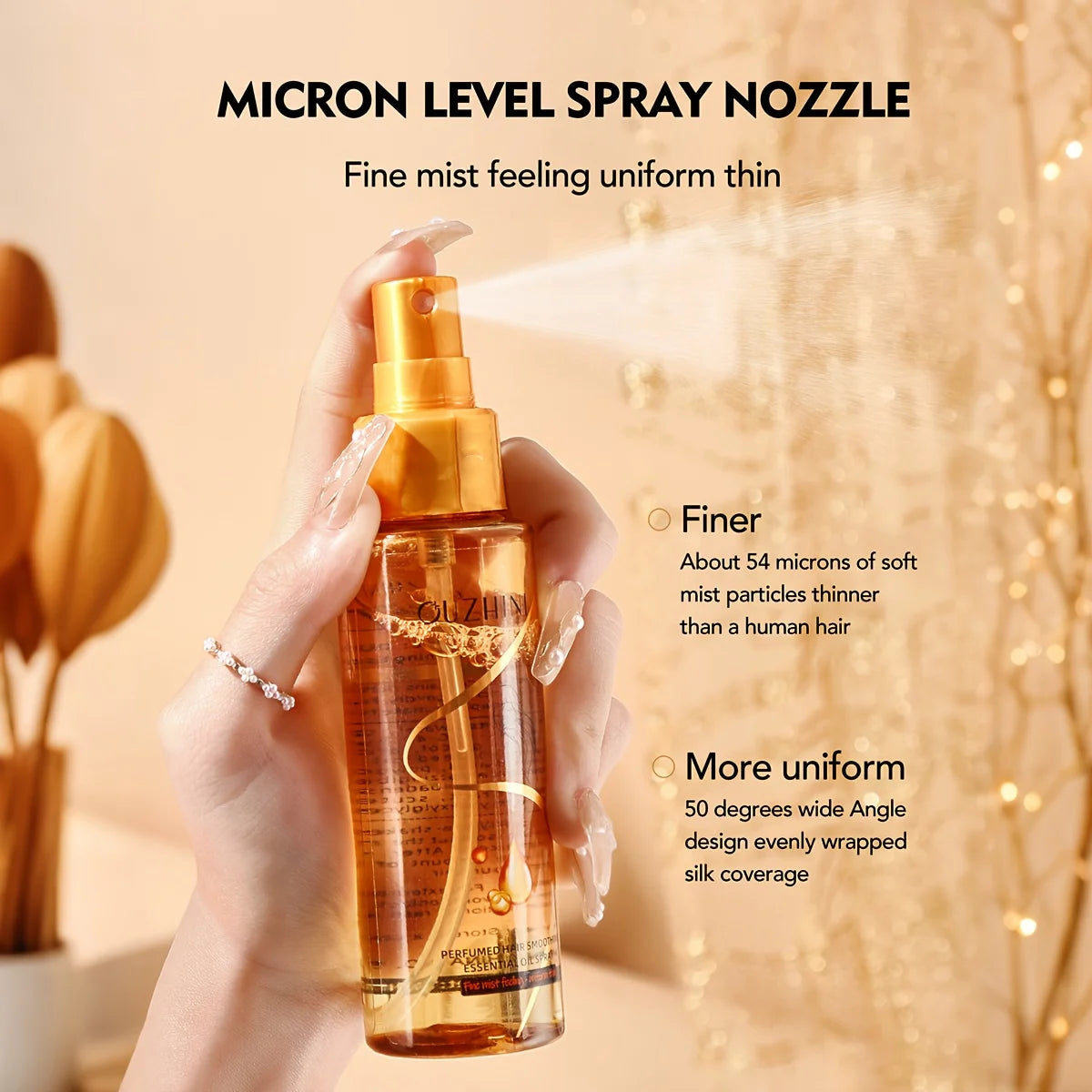 Spray de aceite esencial para el cuidado del cabello con fragancia: acondicionador suavizante anti-frizz, perfume para el cabello hidratante, nutritivo y de larga duración (100 ml)