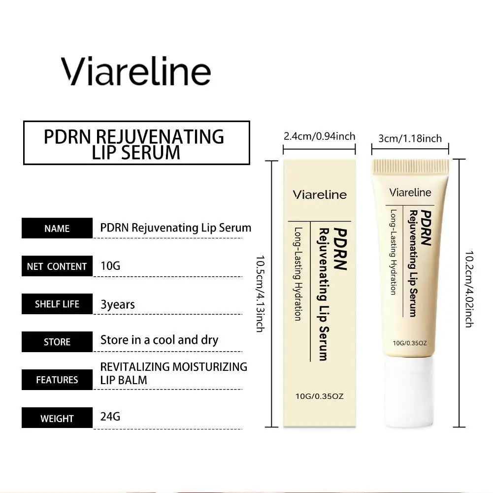 Viarelne PDRN verjüngendes Lippenserum – Jojobasamenöl & Vitamin E, langanhaltende Feuchtigkeit, Lippenpflege für die Nacht