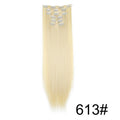24-Zoll synthetische Clip-in Haarverlängerungen – 16 Clips, langes glattes hitzebeständiges Haarteil | Blond & Schwarz