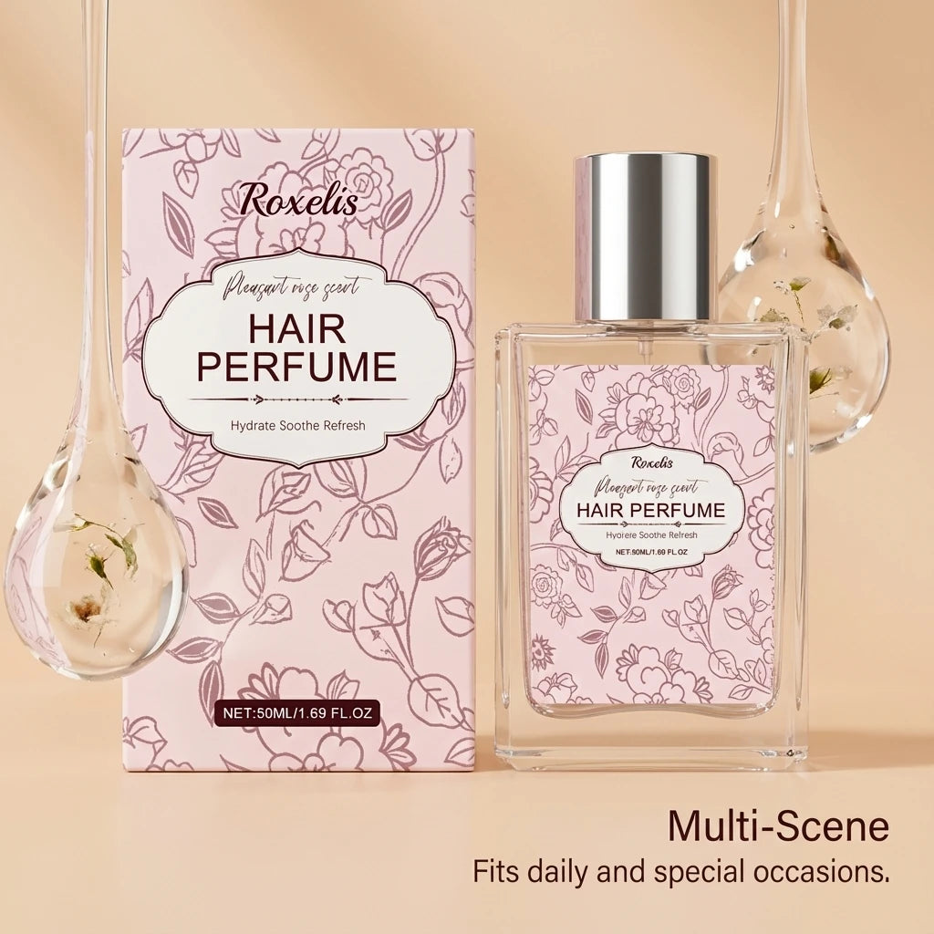 رذاذ عطر الشعر برائحة الورد الناعم – ماء تواليت طبيعي ولطيف لشعر برائحة منعشة وأنيقة يومياً