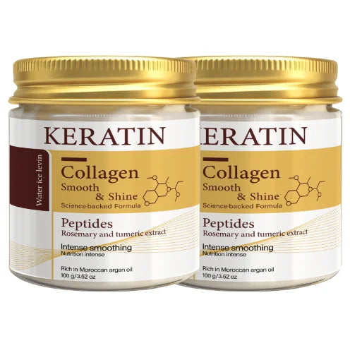 Mascarilla capilar de queratina y colágeno con péptidos y romero: acondicionamiento profundo para un cabello suave y brillante