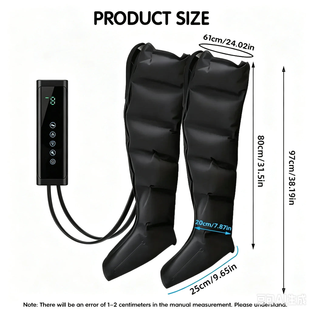 Botas de masaje de piernas por presión de aire: masajeador de amasamiento y compresión para relajación muscular profunda de pantorrillas y pies | Control remoto