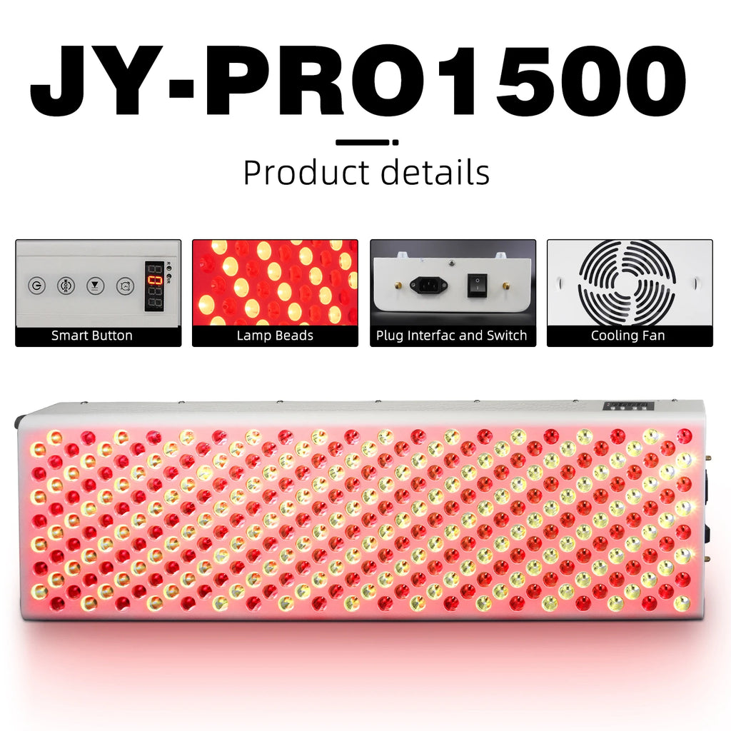 Panel de terapia de luz roja de cuerpo completo – 300W / 500W / 1000W / 1500W | Lámpara de terapia infrarroja de cuatro longitudes de onda: 630nm, 660nm, 810nm y 850nm