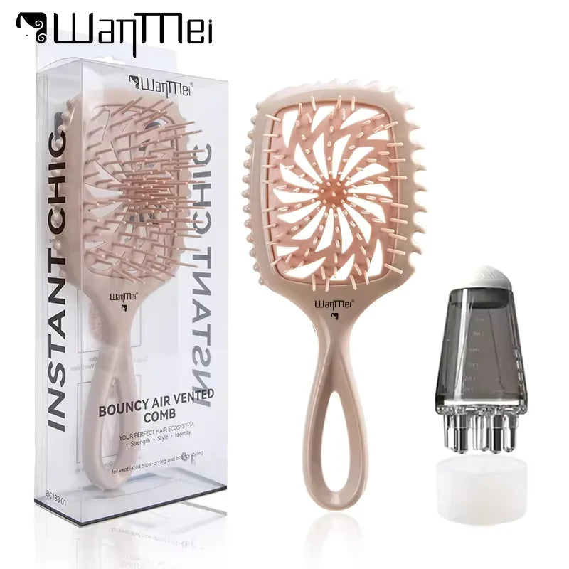 Juego de peine masajeador de cuero cabelludo y aplicador Whirlwind (2 piezas) – Kit portátil para el cuidado de la raíz del cabello para aplicación de aceites esenciales y líquidos