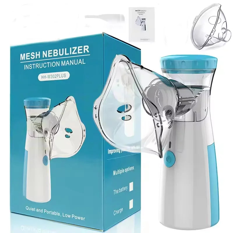 Nebulizador de malla portátil: inhalador ultrasónico silencioso para niños, adultos y mascotas