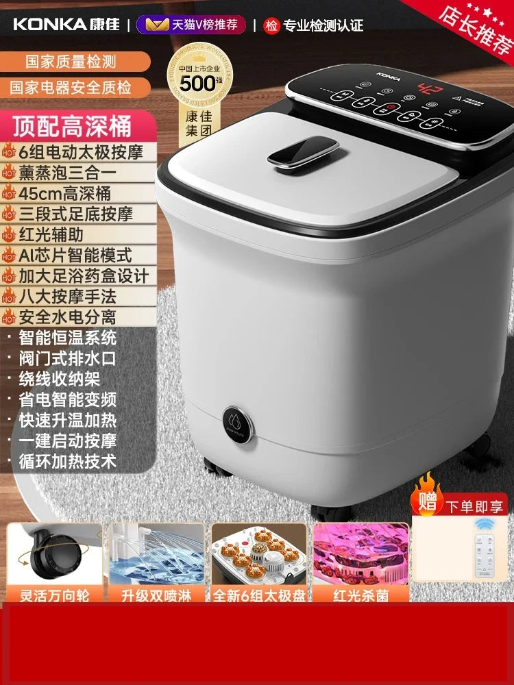 Bañera de hidromasaje para pies con calentamiento a temperatura constante – Spa de pies con masaje totalmente automático, nueva máquina de baño para pies 2024 para el hogar