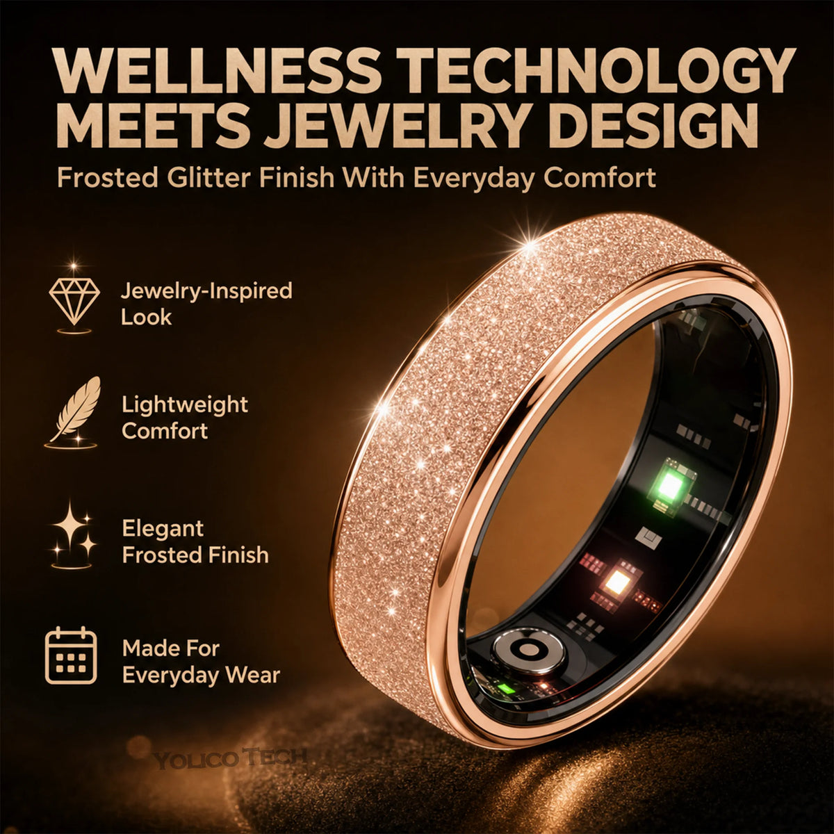 Smart Ring with Body Temperature Monitoring – IP68 Stainless Steel Health Tracker for Couples & Family | Distinctive Charging Case | Gift-Ready