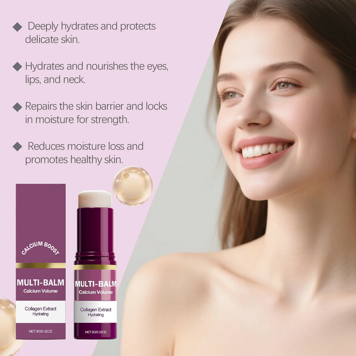 K-Beauty PDRN 5% + Volufiline Collagen Multi Balm Stick – Reparador facial, reafirmante y voluminizador antiedad para rostro, cuello y contorno de ojos