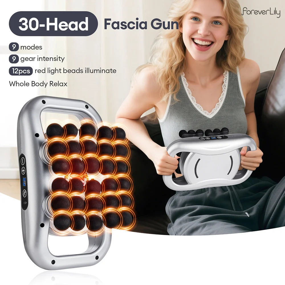 Massagepistole mit 30 Aufsätzen – Hochfrequenz-Vibrationsmassagegerät zur Muskelregeneration von Rücken, Taille, Oberschenkeln, Nacken & Schultern