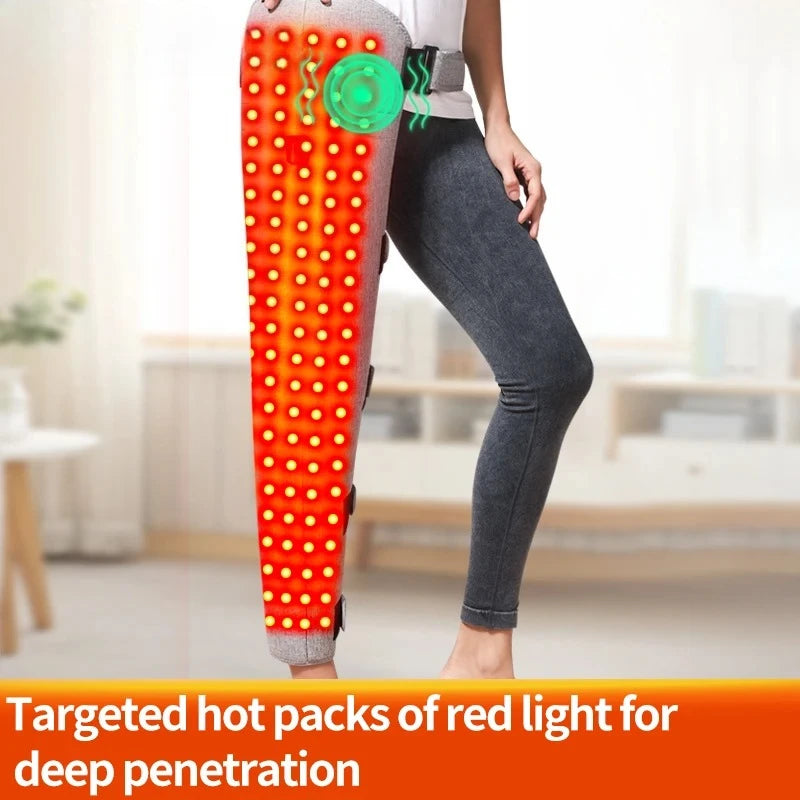 Genouillère chauffante à lumière rouge – Chauffe-cuisse, genou et mollet avec thérapie par la lumière rouge pour le soulagement de la douleur et la relaxation musculaire