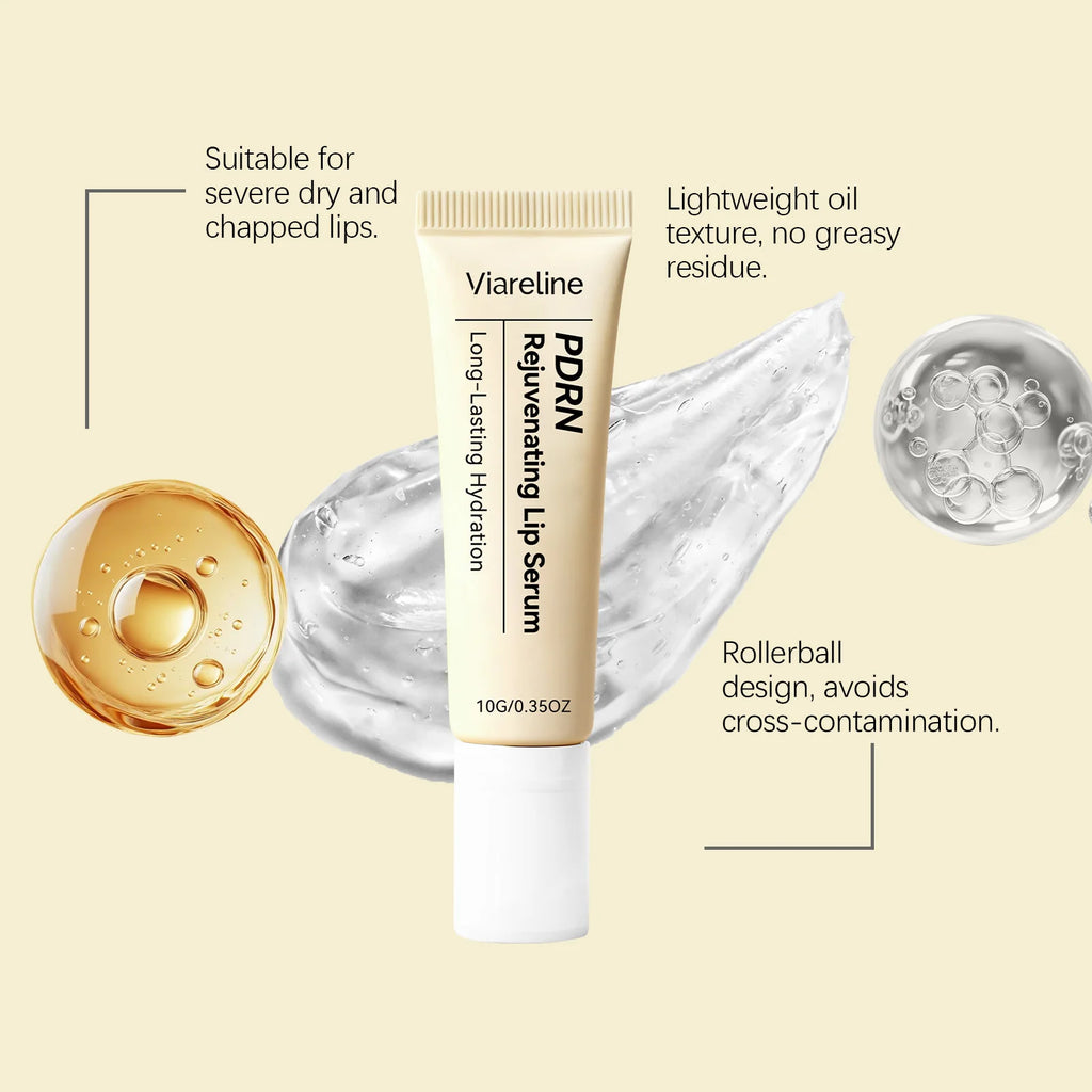 Baume sérum rajeunissant pour les lèvres au PDRN – Adoucit les lèvres rugueuses, sèches et gercées | Repulpant quotidien, soin réparateur nourrissant et base de maquillage pour les lèvres