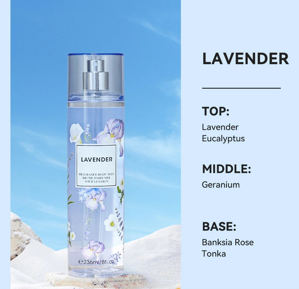 Brume parfumée florale pour le corps et les cheveux – Parfum frais longue durée pour un usage quotidien (236 ml)