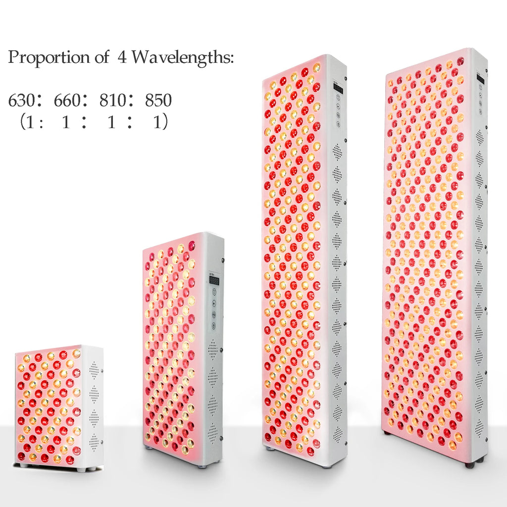 Panel de terapia de luz roja de cuerpo completo – 300W / 500W / 1000W / 1500W | Lámpara de terapia infrarroja de cuatro longitudes de onda: 630nm, 660nm, 810nm y 850nm