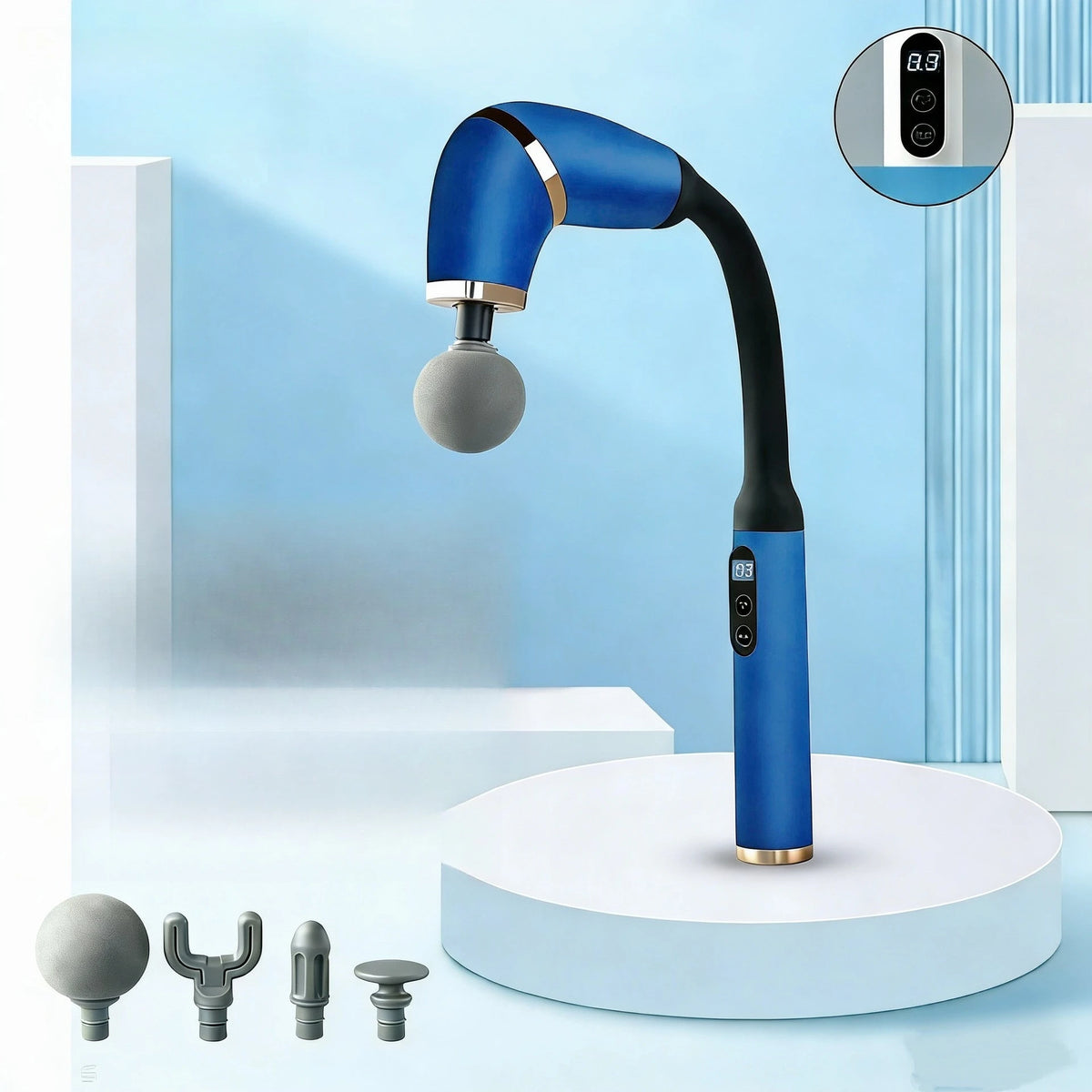 U-Shaped Fascia Gun – High-Frequency Electric Neck & Shoulder Massager | Cervical-Safe Bilateral Percussion for Muscle Fatigue Relief