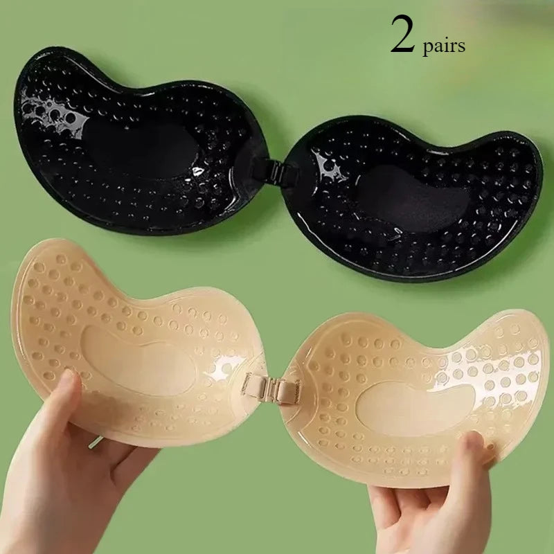 Unsichtbarer Push-up-BH – Rückenfreier, trägerloser und selbsthaftender Silikon-Bralette für Damen