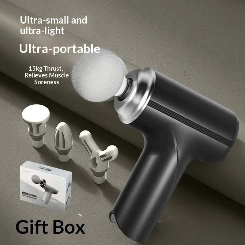 Pistola de masaje vibratoria inalámbrica recargable mini: pistola de fascia eléctrica portátil para relajación muscular profesional y recuperación física