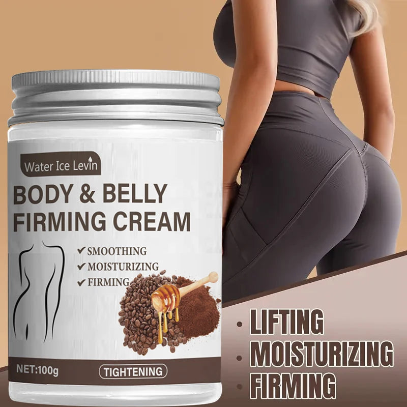 Koffein & Kollagen straffende Körpercreme – Festigt Bauch, Oberschenkel & Arme | Vitamin E, Kokosnussöl, parfümfrei