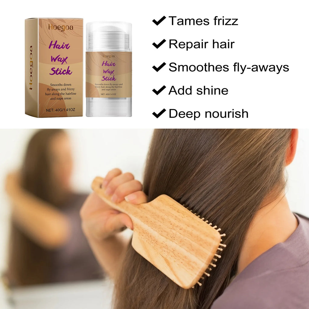 Bâton de cire capillaire et pommade de finition – Contrôle des cheveux cassants, crème anti-frisottis pour une coiffure nomade