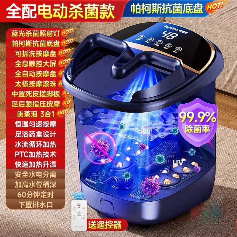 Lavabo eléctrico alto y profundo para pies: tina de hidromasaje para el hogar con temperatura constante y masaje | Spa para pies por inmersión de tobillo y pantorrilla