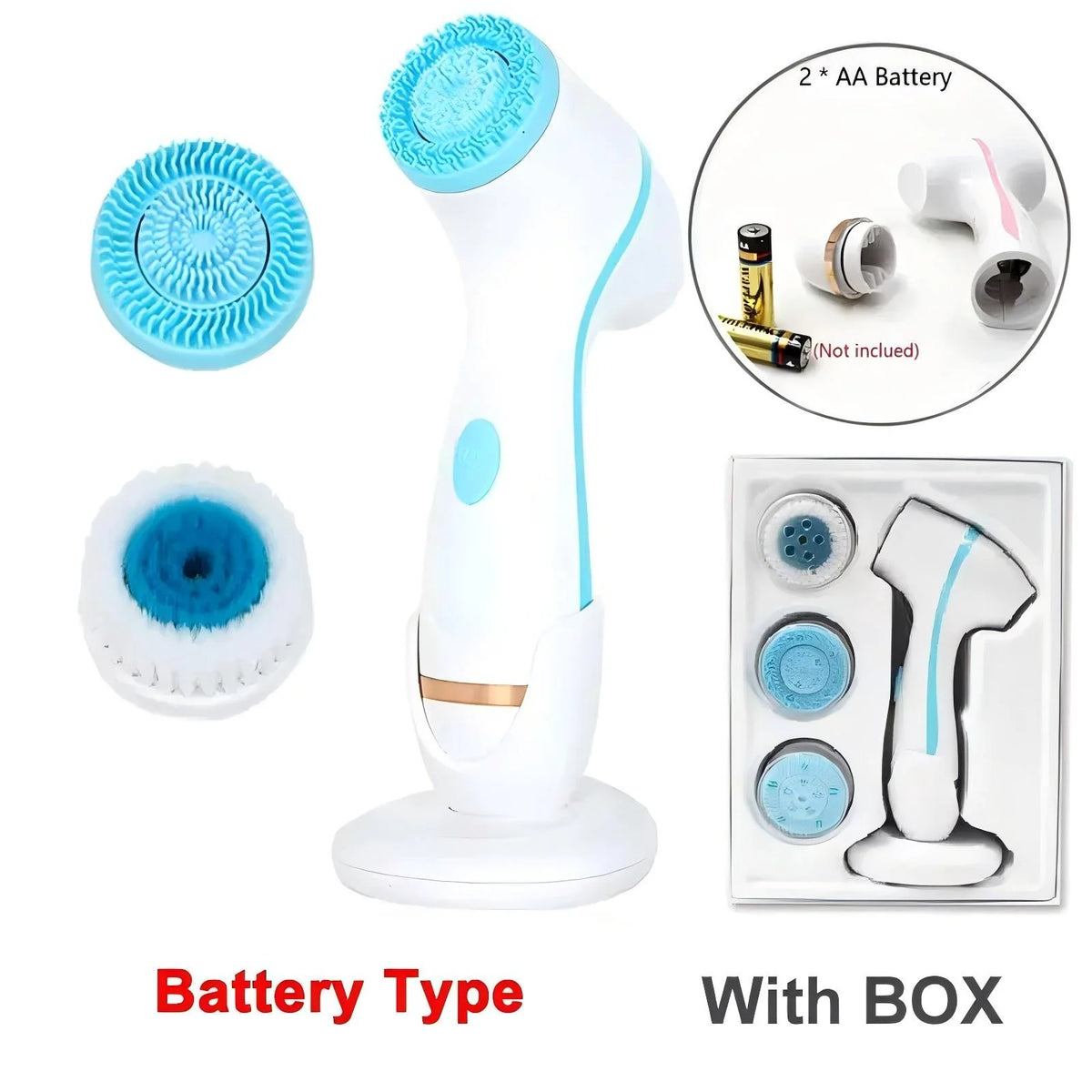 Ultrasonic 3-in-1 Electric Facial Cleansing Brush – Sonic Rotating Face Massager for Deep Cleansing & Glowing Skin Care