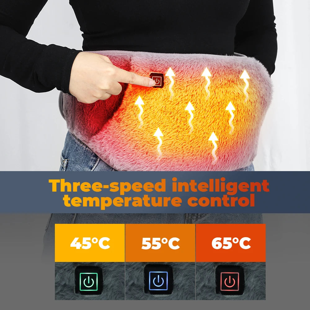 Graphen-Heizgürtel – USB-aufladbarer Bauch- und Gebärmutterwärmer | 3-stufiges Graphen-Wärmepad gegen Kälte für Taille und Hände