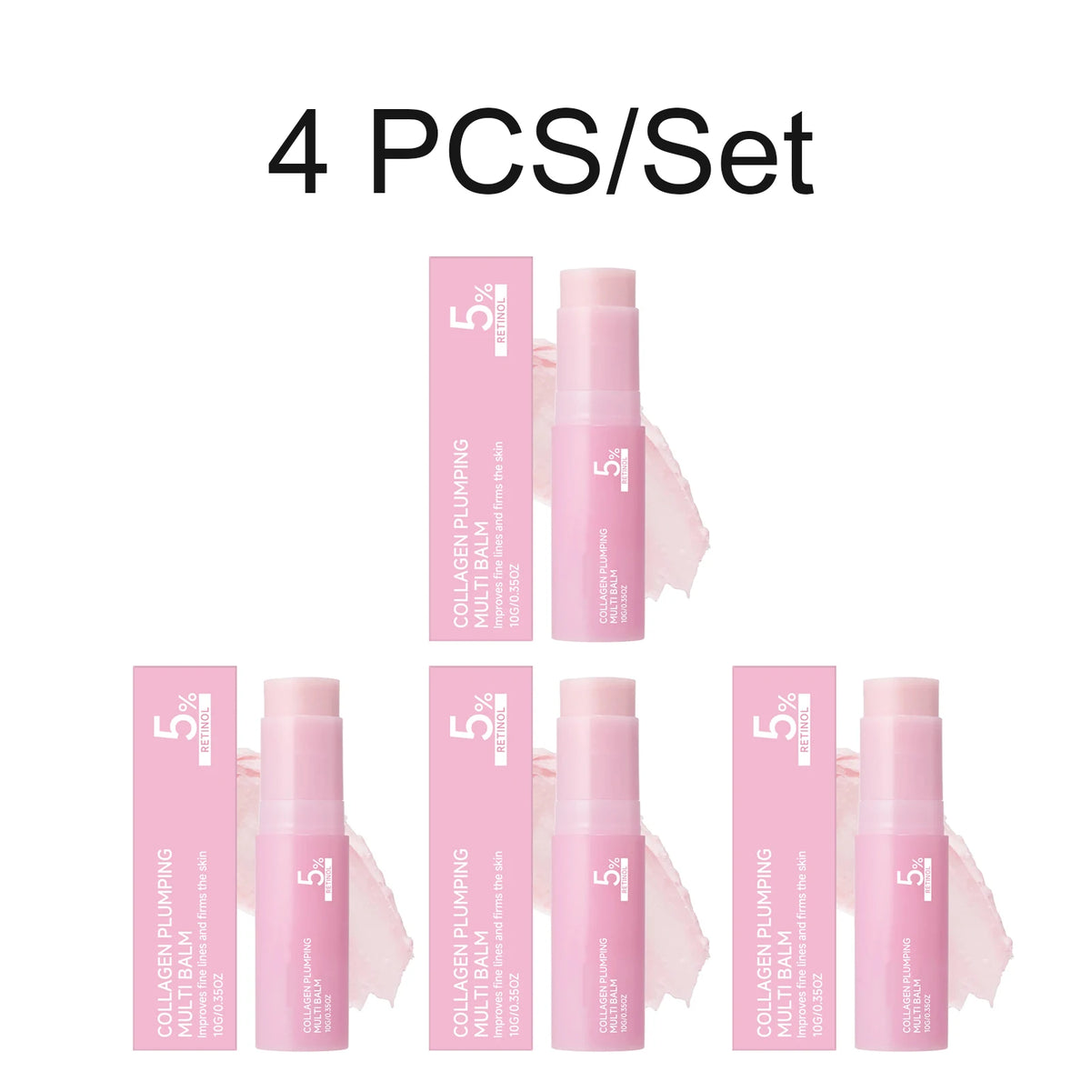 Coffret de stick multi-usage au collagène et PDRN Pink – Stick de soin nomade hydratant, raffermissant et illuminateur à 5 % de PDRN pour les ridules
