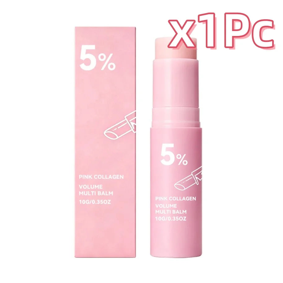 Baume multi-usage volumateur au collagène rose et PDRN – 5 % de PDRN et Volufiline, soin hydratant, raffermissant et repulpant en profondeur pour le visage, les yeux et le cou