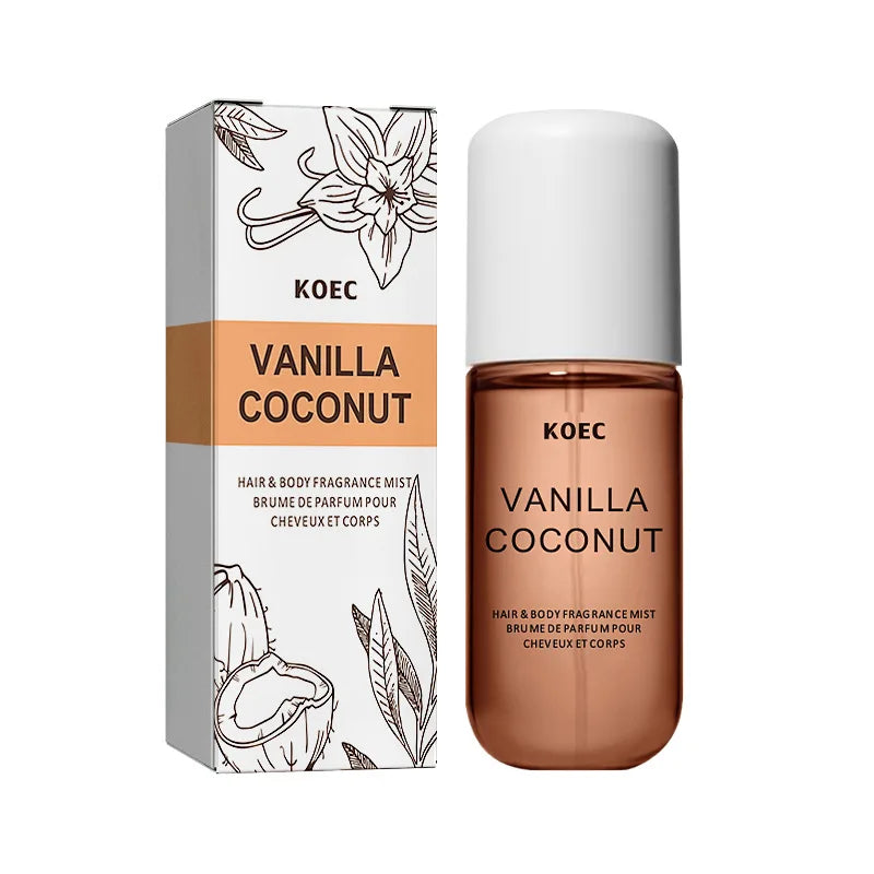 KOEC Vanille & Kokos Duftspray – Erfrischendes, feuchtigkeitsspendendes Parfum mit dreifacher Pflanzenformel