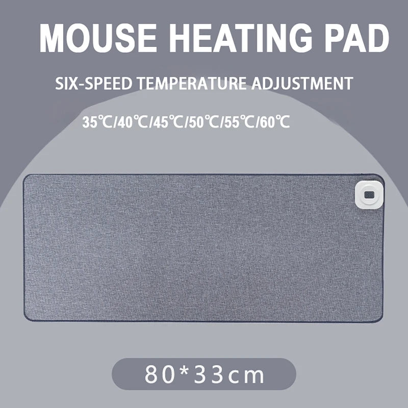 Alfombrilla de ratón calefactable 80×33 cm – Calentamiento rápido, pantalla digital, alfombrilla de escritorio impermeable para PC, portátil y notebook | Calentador de manos para oficina e invierno