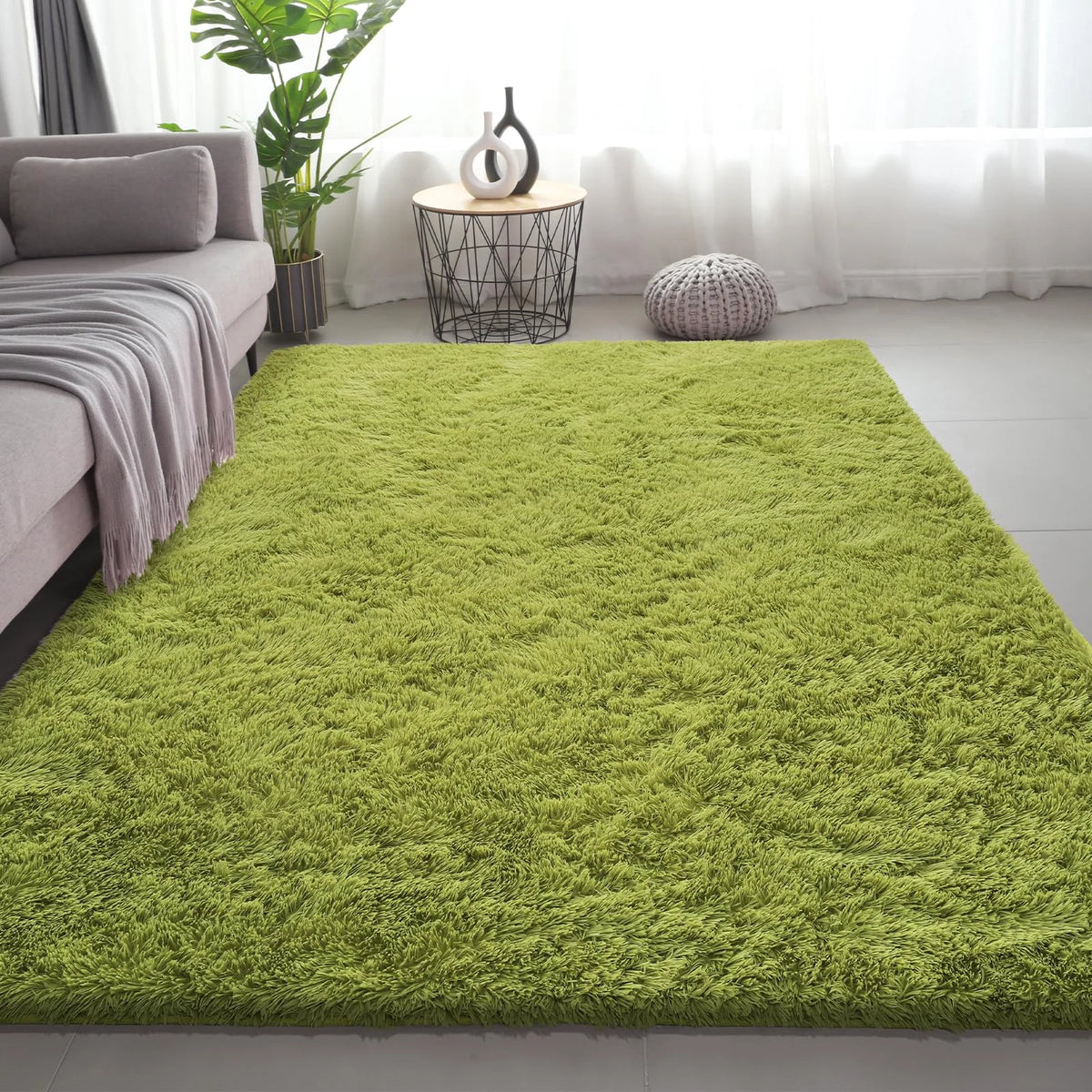 Alfombra mullida extrasuave: tapete esponjoso para dormitorio, sala de estar y cuarto de niños