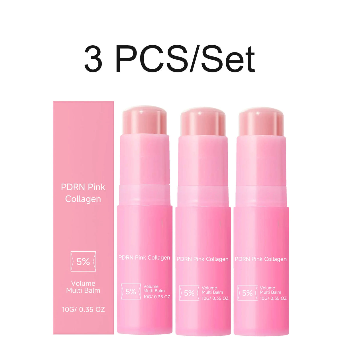 PDRN Pink Collagen Volume Multi Balm Stick & Serum – 5% Volufiline Hydrating Firming Repair for Face, Neck & Eye Area