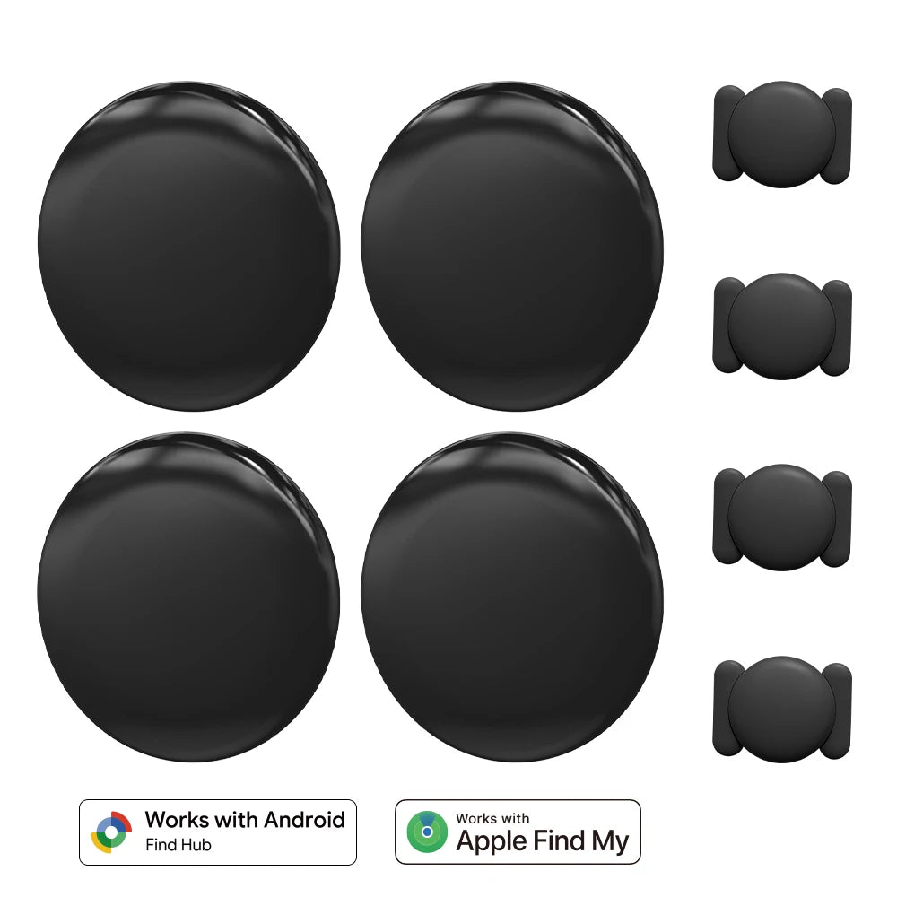 Kompatibler Tracker für Apple Find My & Google Find My Device – Starker magnetischer, wasserdichter Anti-Verlust-Sucher | 1er/4er-Pack Smart Tag für iOS & Android