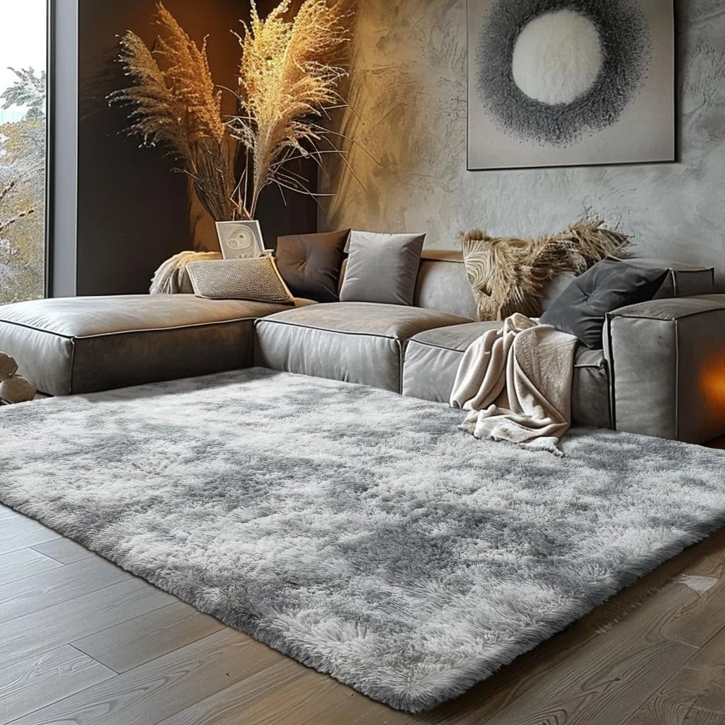 Alfombra mullida extrasuave: tapete esponjoso para dormitorio, sala de estar y cuarto de niños