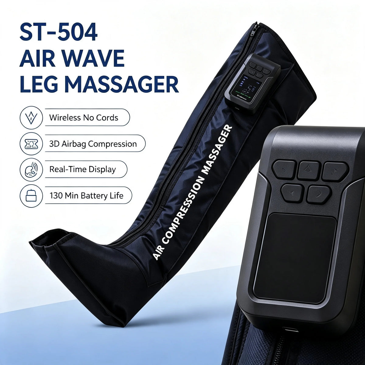 360°-Ganzbein-Airbag-Kompressionsstiefel – Professionelles aufblasbares Luftkompressions-Beinmassagegerät für Durchblutung & Muskelentspannung | Vollflächige Abdeckung