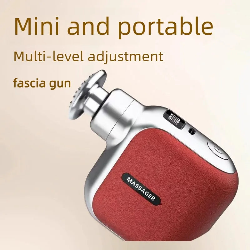 Mini Pocket Massage Gun – 4 Silicone Heads, Lightweight & Low-Noise | Portable Muscle Massager for Office & Home Use