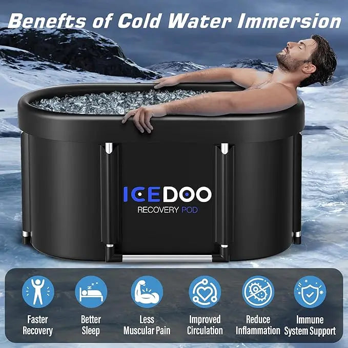 Tragbare, faltbare Sport-Erholungs-Badewanne – Neue Eisbad-Kältetherapie-Wanne für Athleten | Kaltwasser-Tauchbecken für die Ganzkörper-Immersion im Liegen