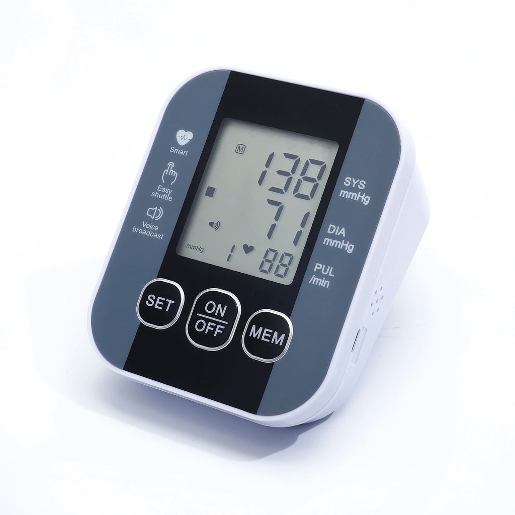 Digital Arm Blood Pressure Meter Cuff Medical Automatic Pressure Tonometer Tensiometer Heart Rate Pulse Meter BP Monitor Healthy