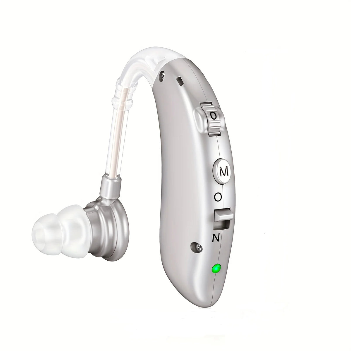 Audífono digital retroauricular (BTE) recargable – Amplificador de sonido con tono ajustable | Audífono portátil de uso diario para adultos mayores