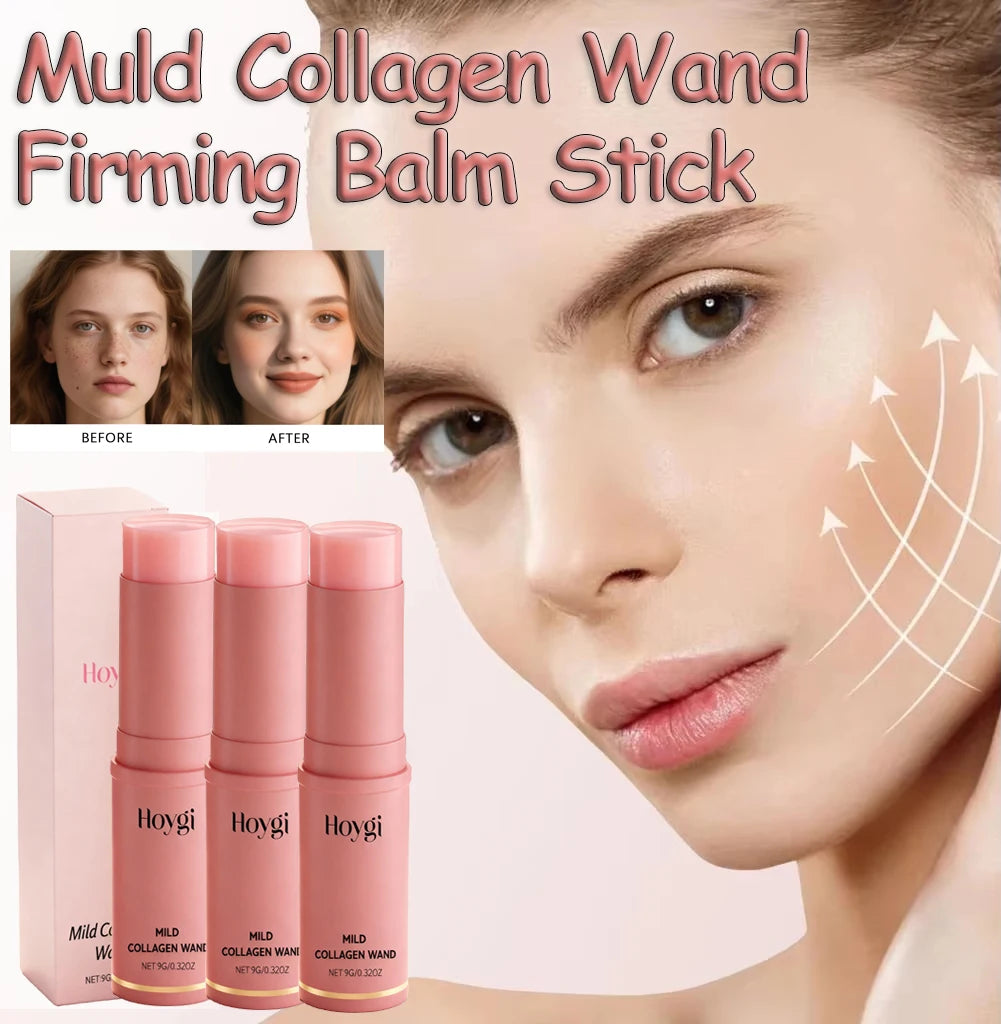 Bálsamo hidratante en barra con colágeno (rosa) – Cuidado facial hidratante intensivo multifuncional y base de maquillaje coreana