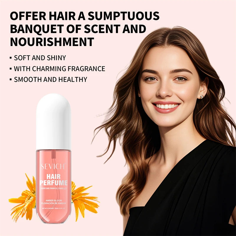 Bruma de perfume para el cabello – Spray de cuidado capilar hidratante con extractos vegetales de 80 ml y fragancia natural duradera para hombres y mujeres