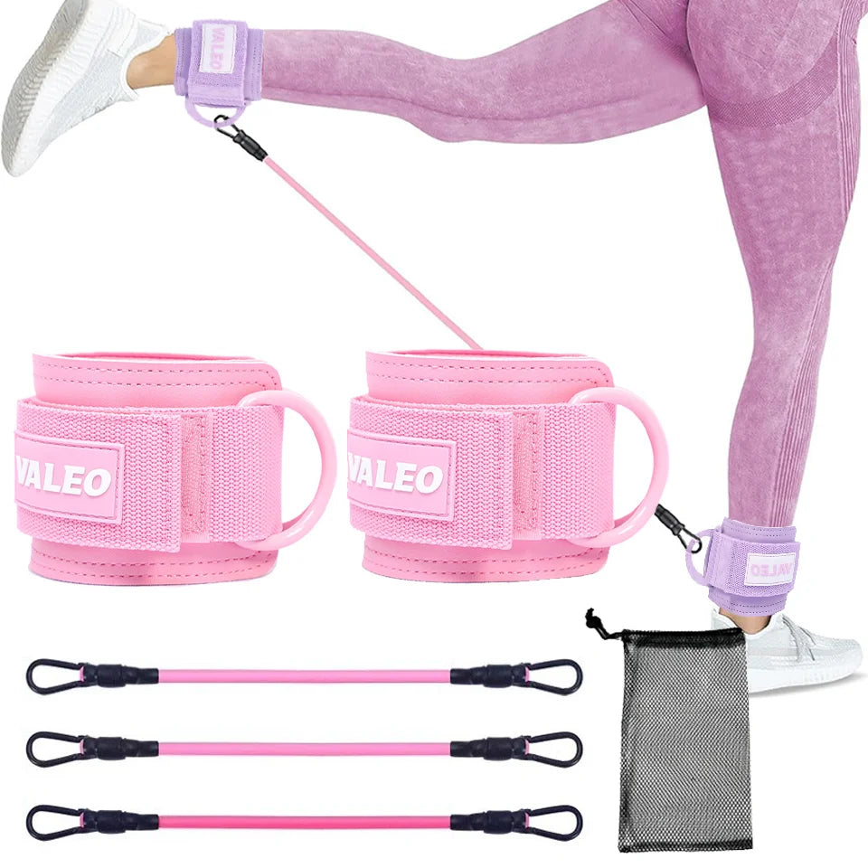 LOOGDEEL Widerstandsbänder-Set mit Fußschlaufen – verstellbare, gepolsterte Manschette für Fußgewichte & Beintraining an Kabelzuggeräten, Yoga & Sport